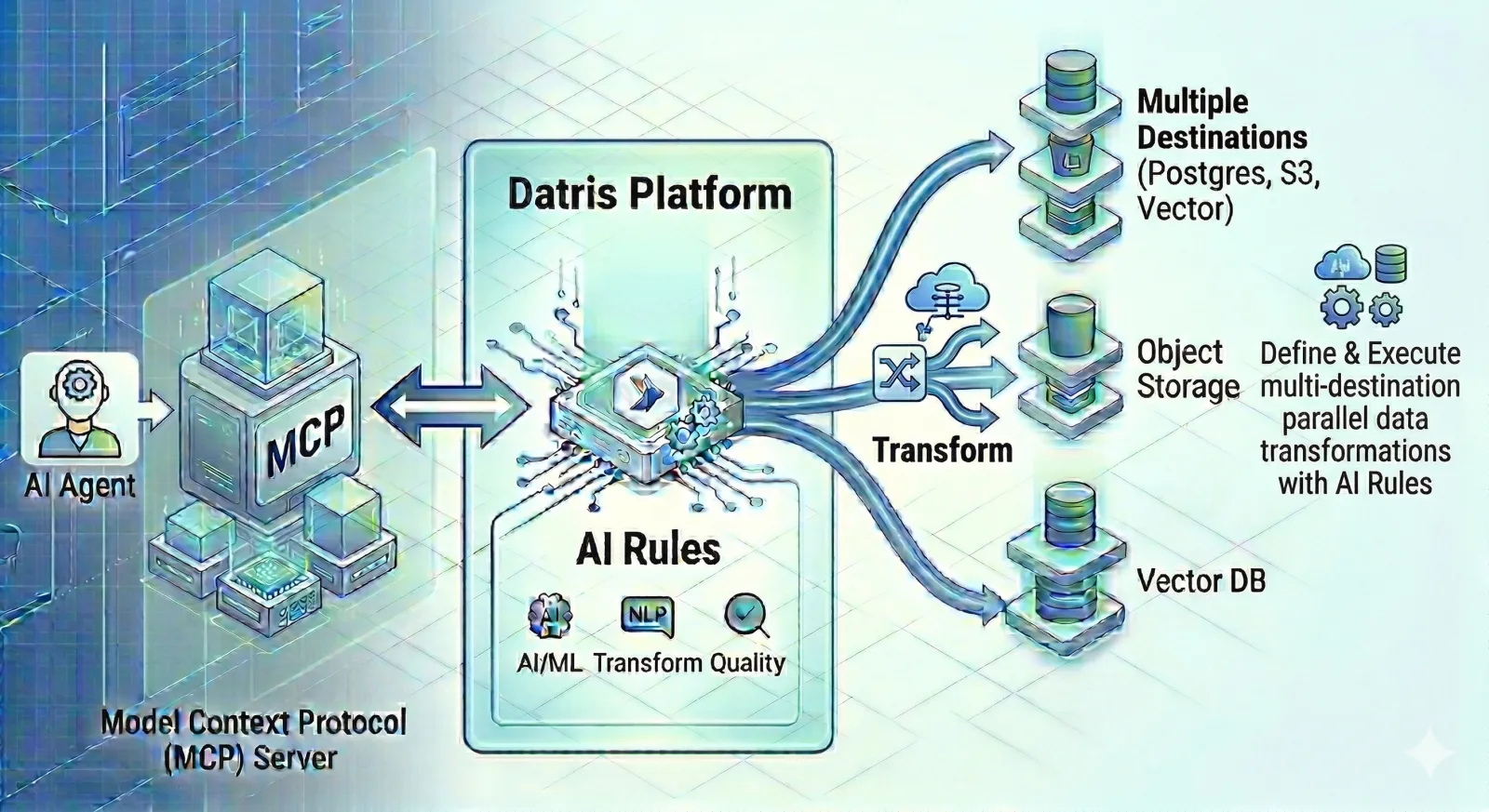 Datris platform — multi-destination data delivery for applications, analytics, and agents